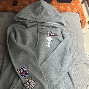 Peanuts Gray Sweatshirt with Colorful Characters